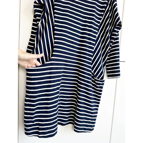 Joules Navy and White Stripe Knit Dress Size 10 Marines Grade Boat Neck Preppy - Picture 3 of 6